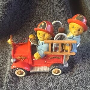 Cherished Teddies. Red Fire Truck Teddy Bear Toy